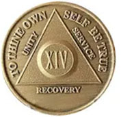 14 Year Bronze AA Meeting Chip