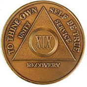 19 Year Bronze AA Meeting Chip
