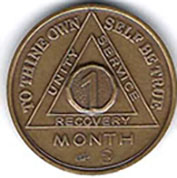 One Month Bronze AA Meeting Chip
