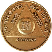 21 Year Bronze AA Meeting Chip