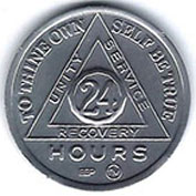 24 Hour Aluminum AA Meeting Medallion