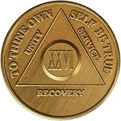 26 Year Bronze AA Meeting Chip