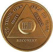 38 Year Bronze AA Meeting Chip