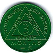 3 Month Aluminum AA Meeting Chip