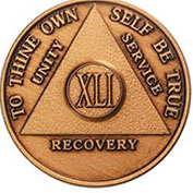 41 Year Bronze AA Meeting Chip
