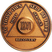 46 Year Bronze AA Meeting Chip