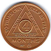 4 Month Aluminum AA Meeting Chip