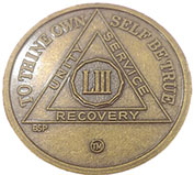 53 Year Bronze AA Meeting Chip