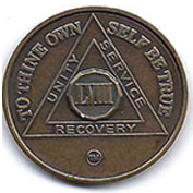 58 Year Bronze AA Meeting Chip