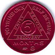 5 Month Aluminum AA Meeting Chip