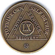 60 Year Bronze AA Meeting Chip