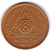 8 Month Aluminum AA Meeting Chip