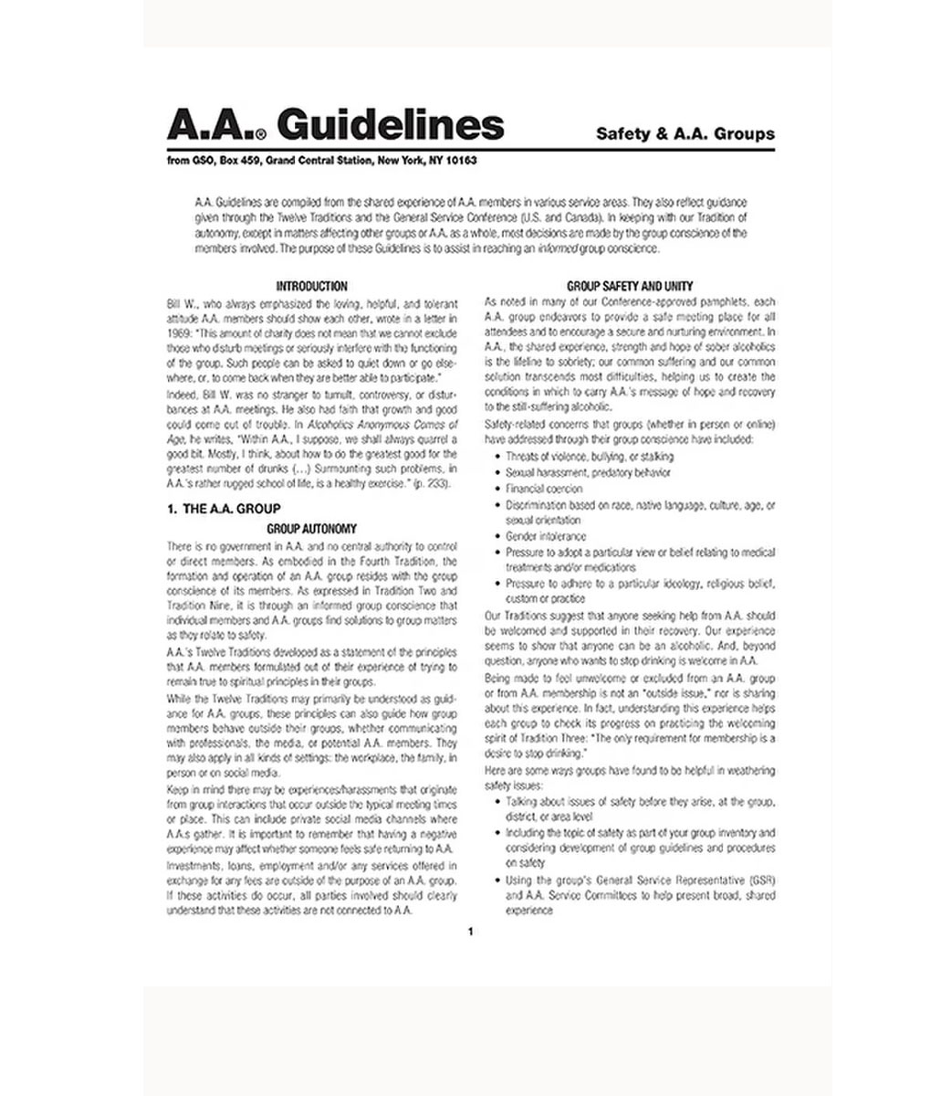 MG-25 Safety and A.A. Groups