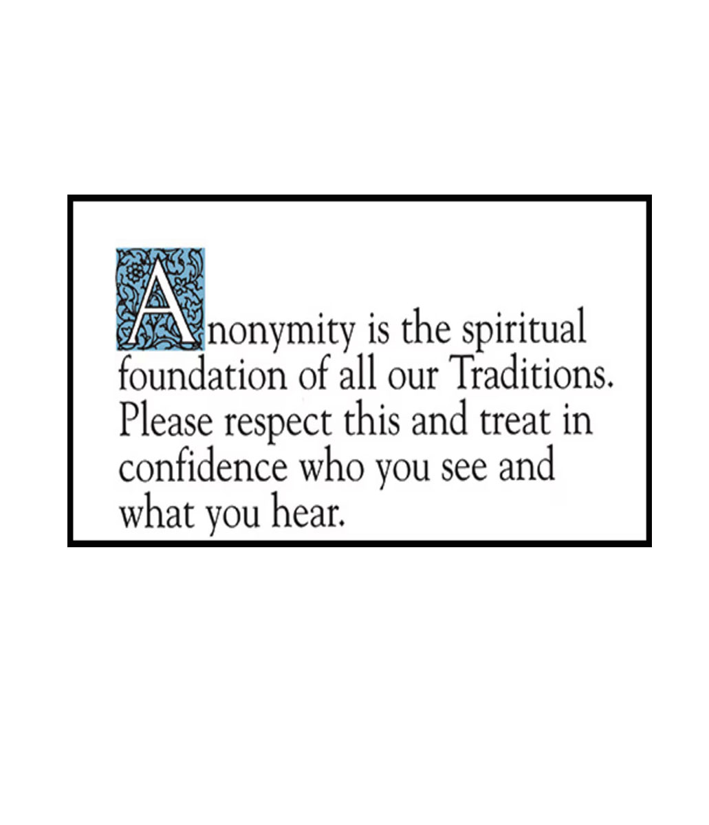 Anonymity Display Card (Tent Fold)