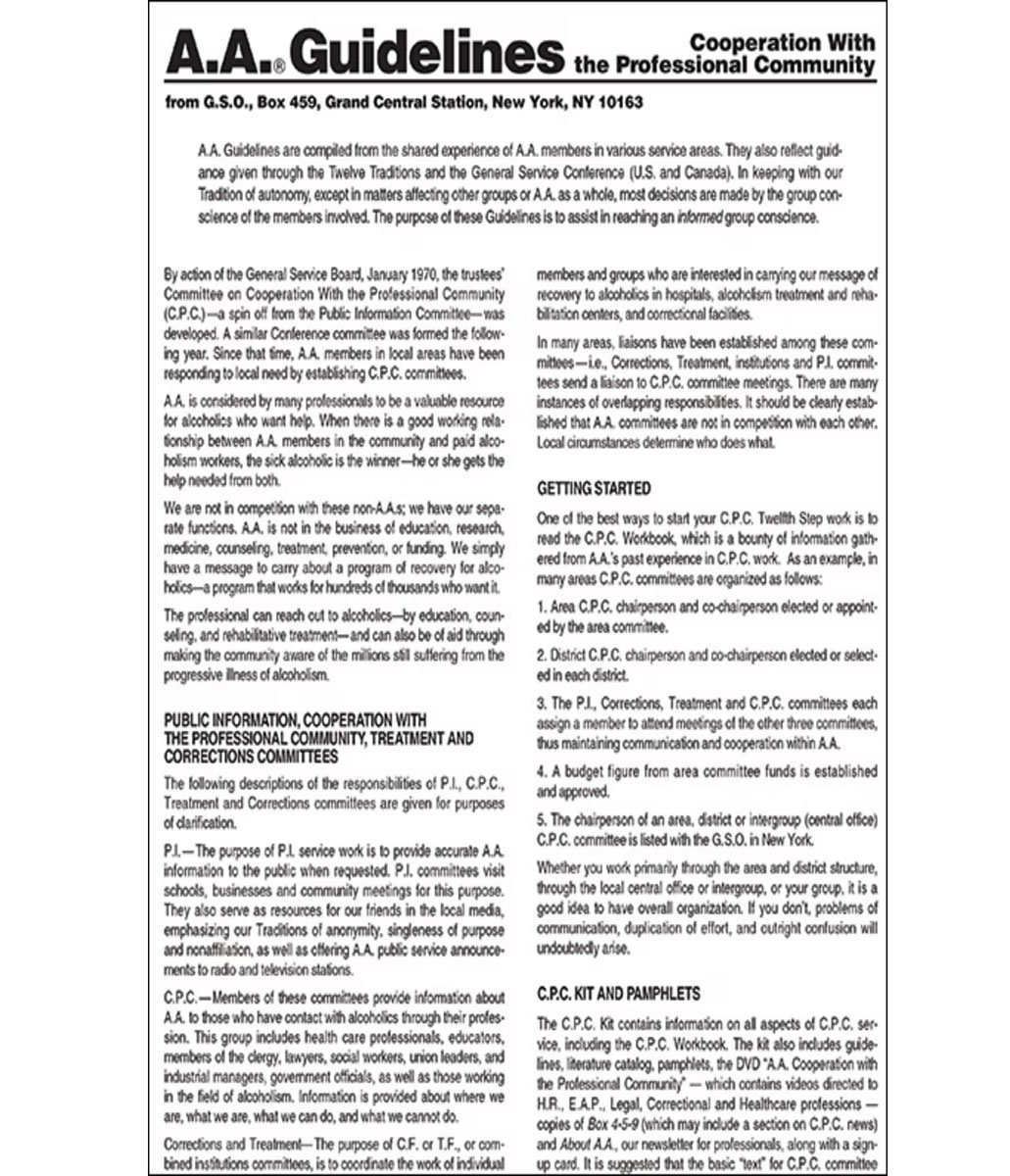 Guidelines - Cooperation with the Professional Community