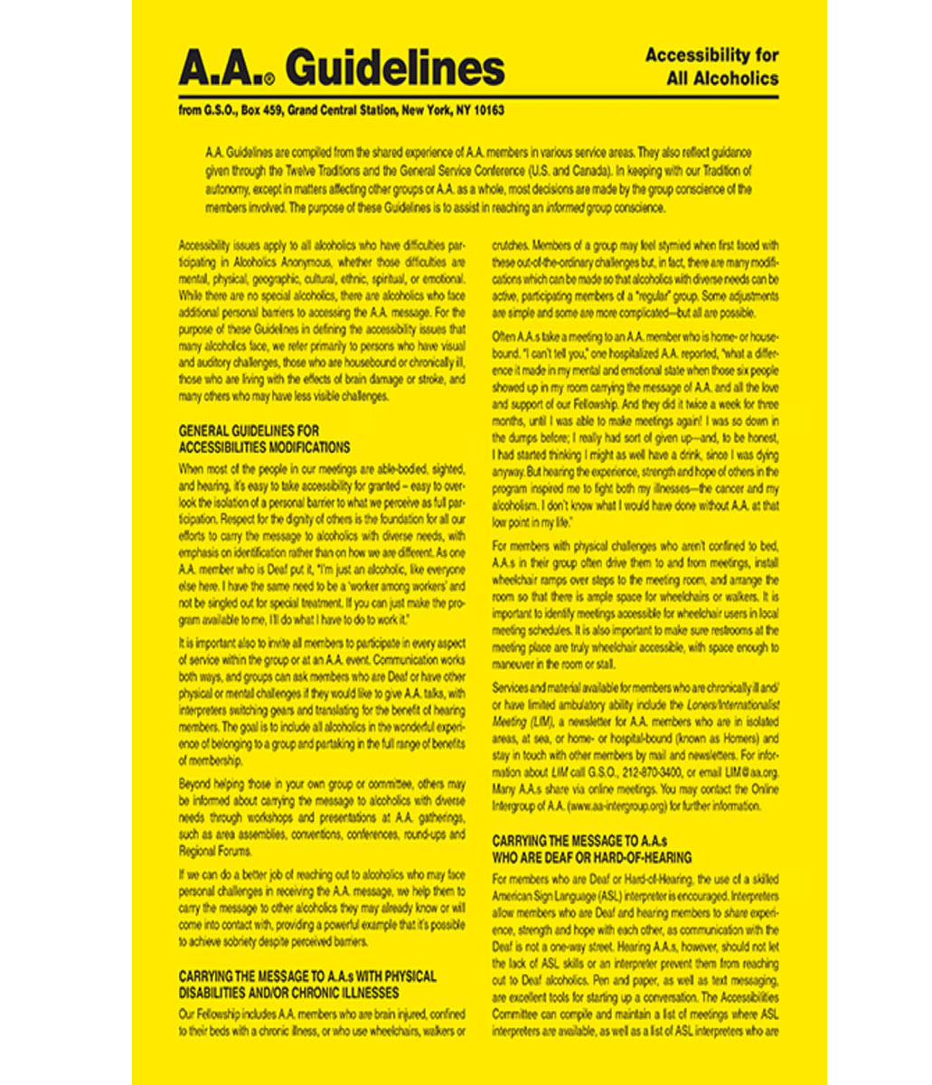 Guidelines - Accessibility for all Alcoholics