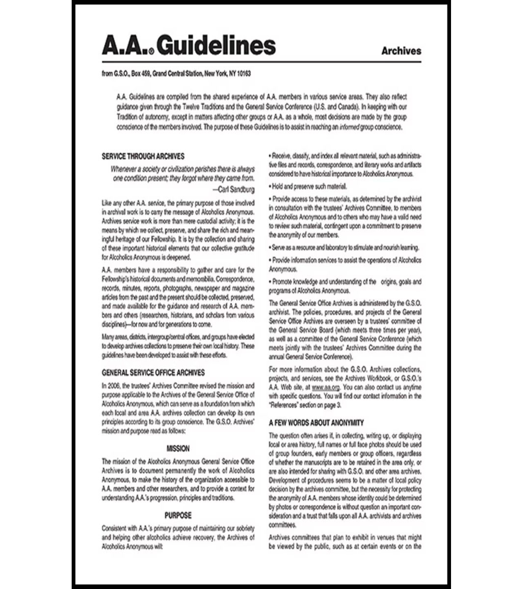 Guidelines - Archives