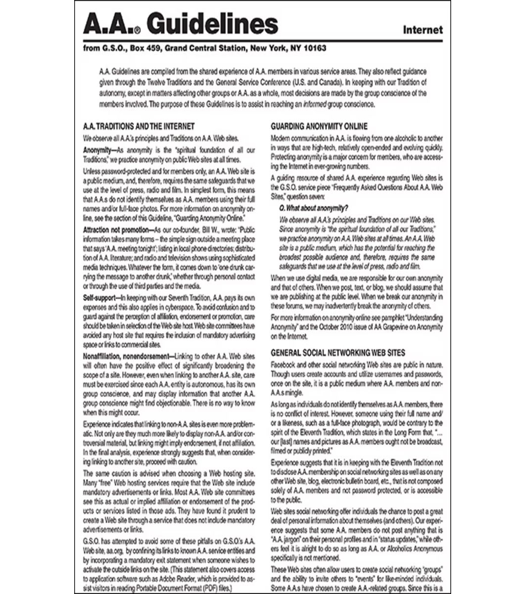 Guidelines - Internet