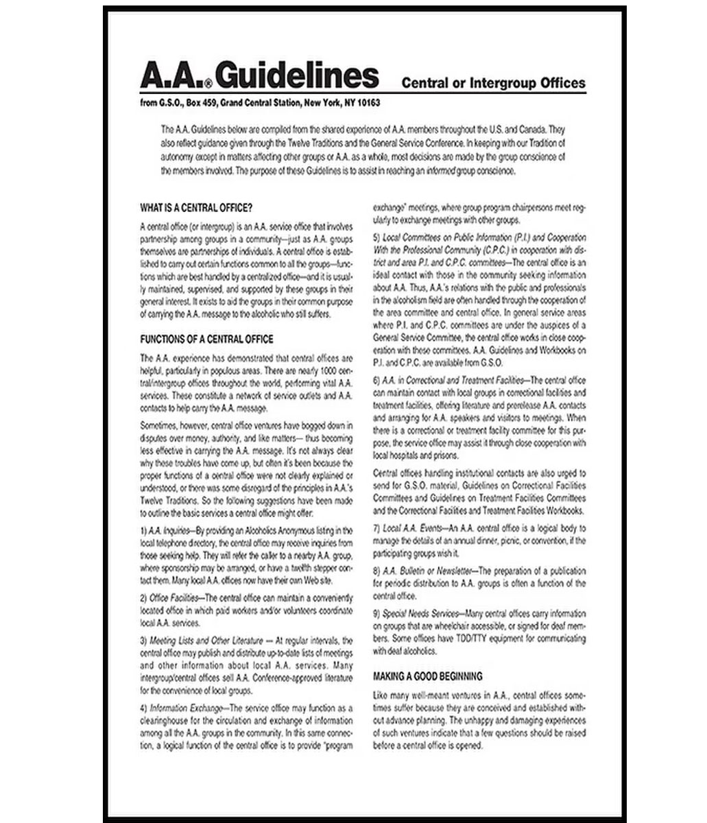 Guidelines - Central or Intergroup Offices