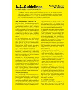Guidelines - Relationship Between A.A. and Clubs