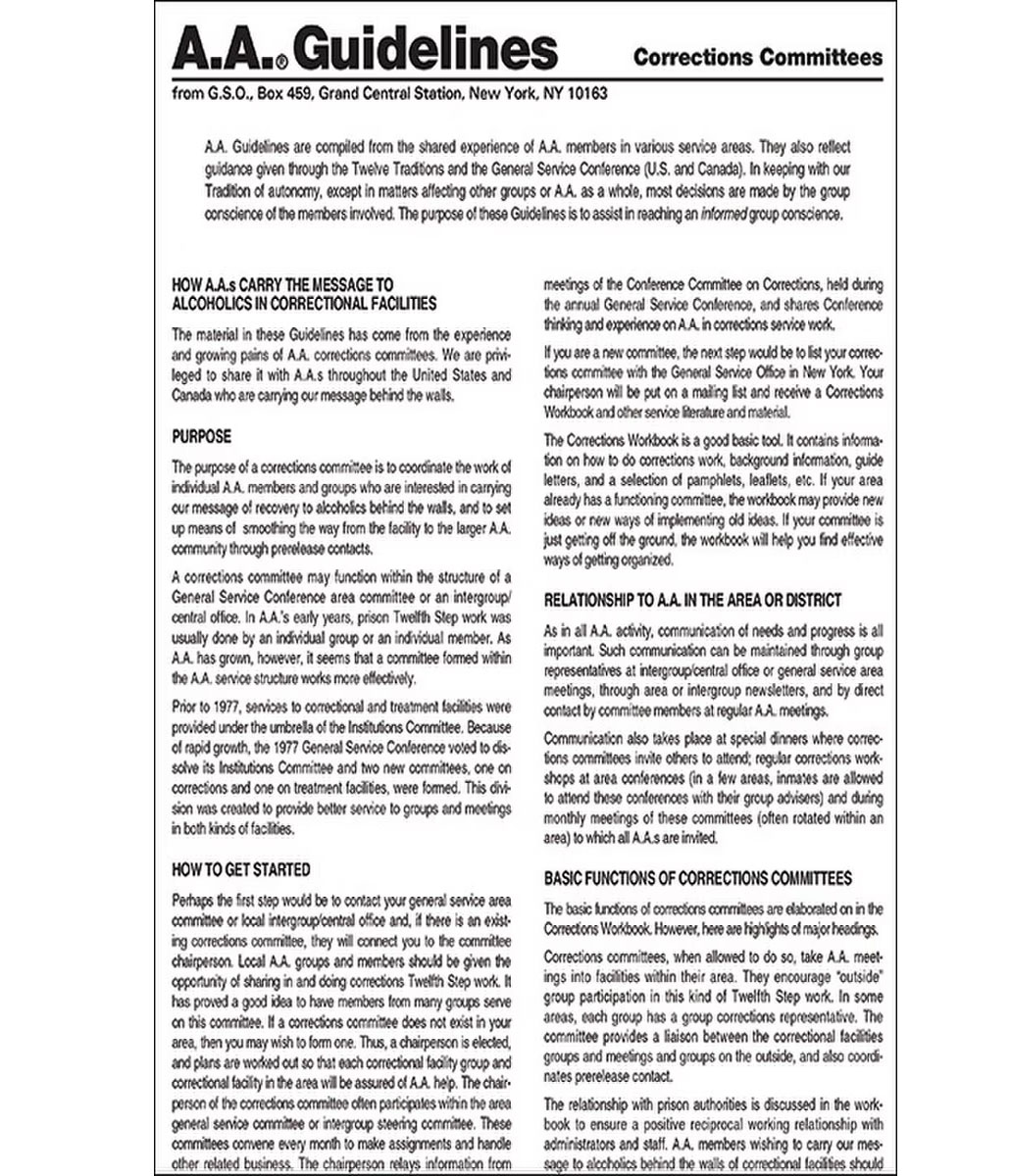 Guidelines - Corrections Committees