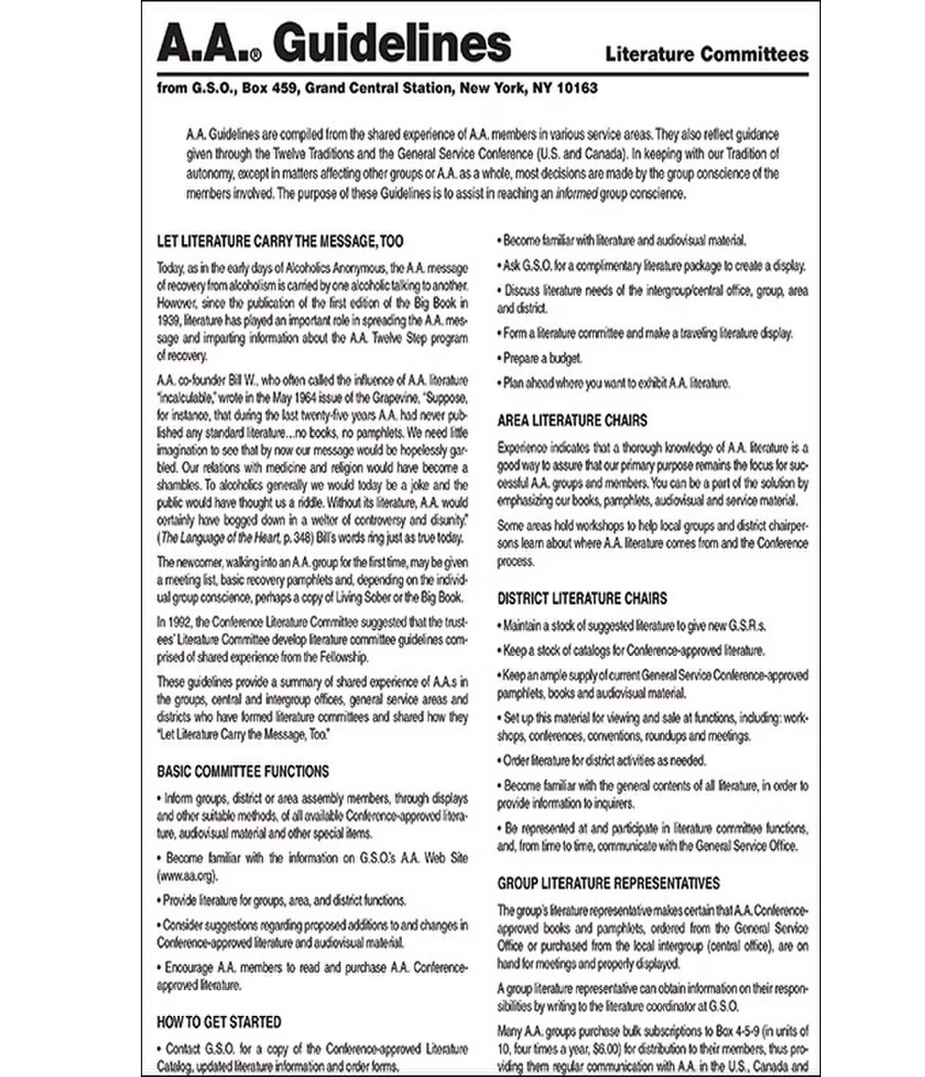 Guidelines - Literature Committees